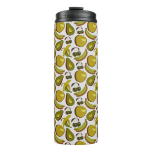 Bouteilles Isothermes Fruits tropicaux sans couture motif jaune et blanc
