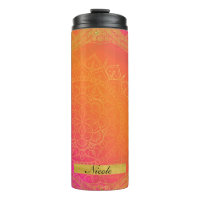 Fuchsia Pink Orange & Gold Indian Mandala Glam