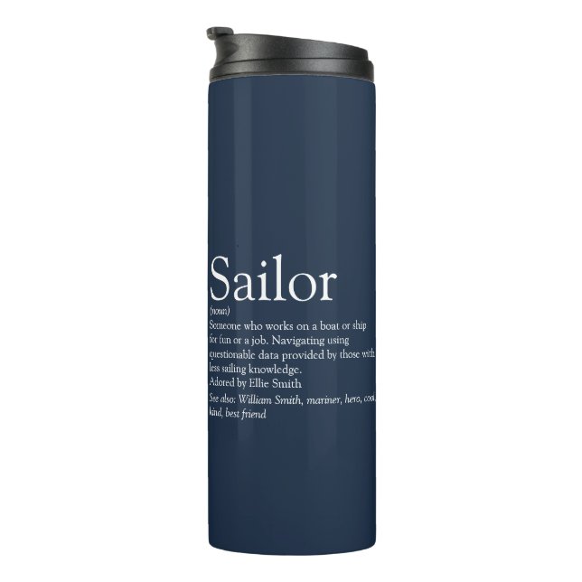 Bouteilles Isothermes Fun Personalized Sailor Definition Navy Blue  (Tourné sur la droite)