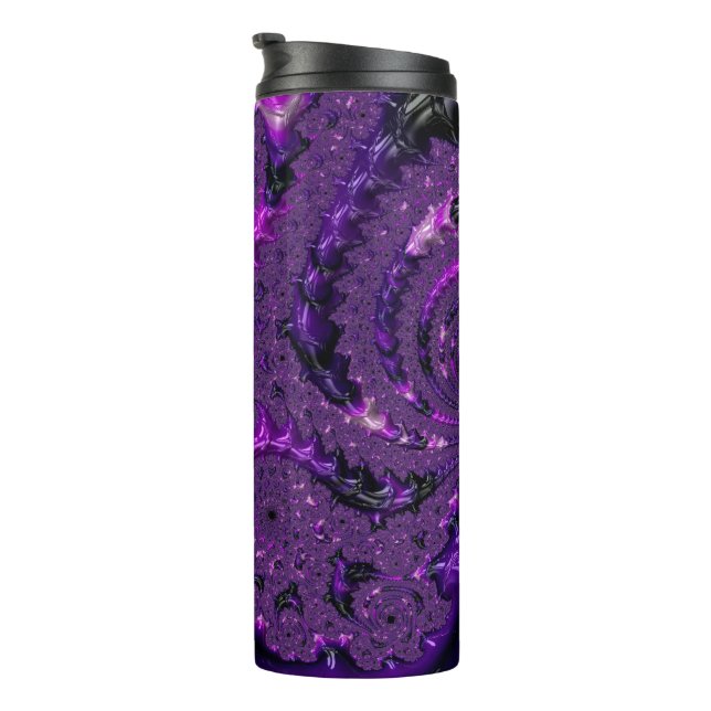 Bouteilles Isothermes Funky Bold Boho Purple Digital Abstrait Fractal (Tourné sur la droite)