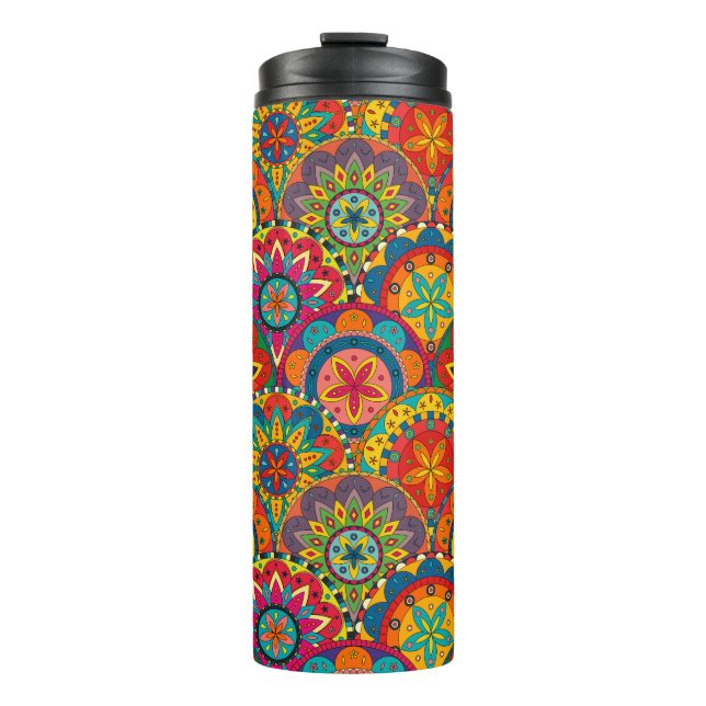 Bouteilles Isothermes Funky Retro couleur Motif Mandala (Devant)