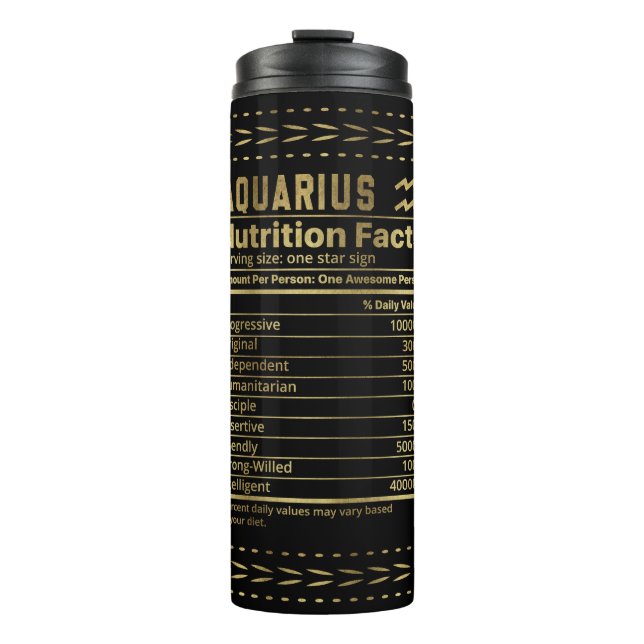 Bouteilles Isothermes Funny Aquarius Nutrition Facts (Devant)