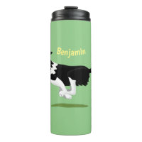 Funny Border Collie chien en course dessin animé