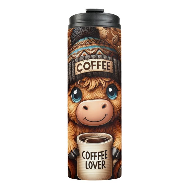 Bouteilles Isothermes Funny Coffee Lover Cow  (Devant)