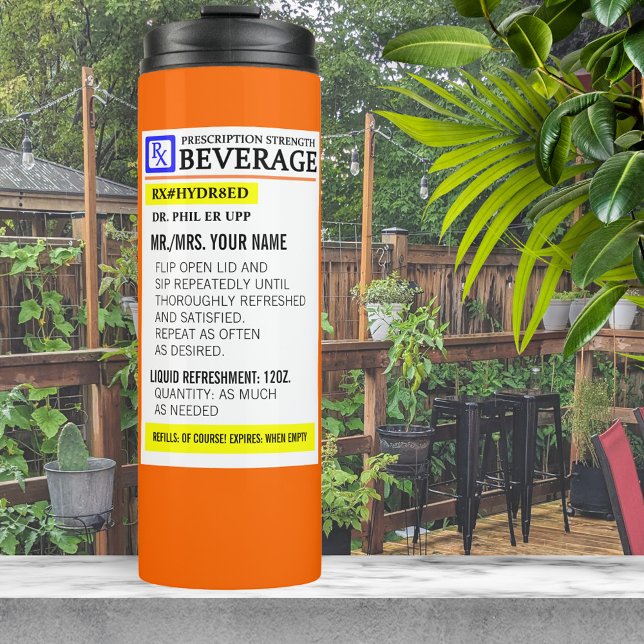 Bouteilles Isothermes Funny Étiquette de prescription (Créateur téléchargé)