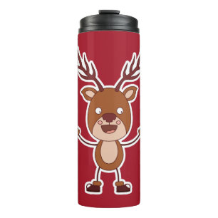 Bouteilles Isothermes Funny Reindeer nom personnalisé & tondeuse couleur