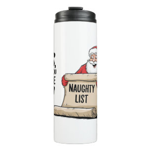 Bouteilles Isothermes Funny Santa Claus Naughty List Design de Noël
