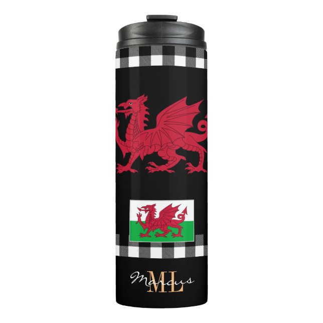 Bouteilles Isothermes Galles patriotiques voyage Mug, Cymru, Drapeau gal (Devant)