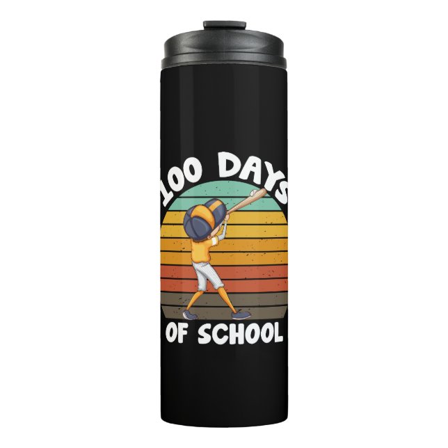 Bouteilles Isothermes Garçons 100 jours d'école 100e jour Baseball (Devant)