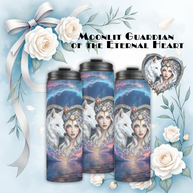 Bouteilles Isothermes Gardien au clair de lune du Cœur Éternel.  (Créateur téléchargé)