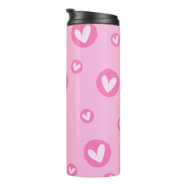 Bouteilles Isothermes Garrafa Térmica Rosa com Padrão de Corações (Tourné sur la droite)