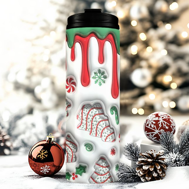 Bouteilles Isothermes Gâteaux d'arbre de Noël 3D rouge et vert (Créateur téléchargé)