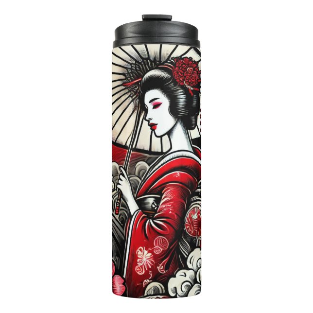 Bouteilles Isothermes Geisha Art Tumbler en acier inoxydable (Devant)