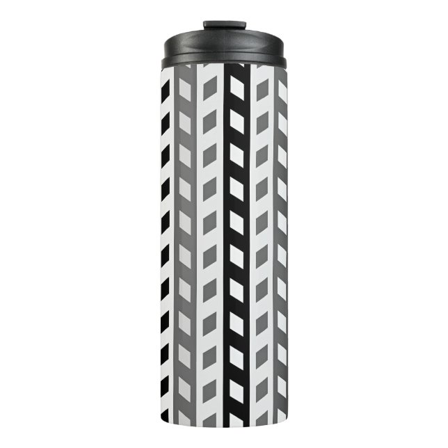 Bouteilles Isothermes Geometric Design, gray, black, white, (Devant)