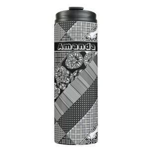 Bouteilles Isothermes Géométrique, Motif, noir et blanc