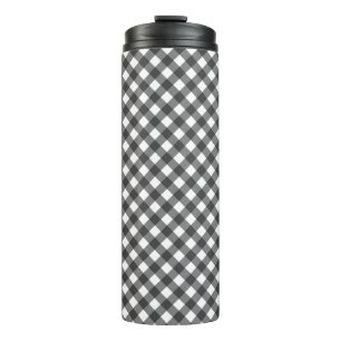 Bouteilles Isothermes Gingham Noir Blanc Traditionnel Cottagecore de Piq