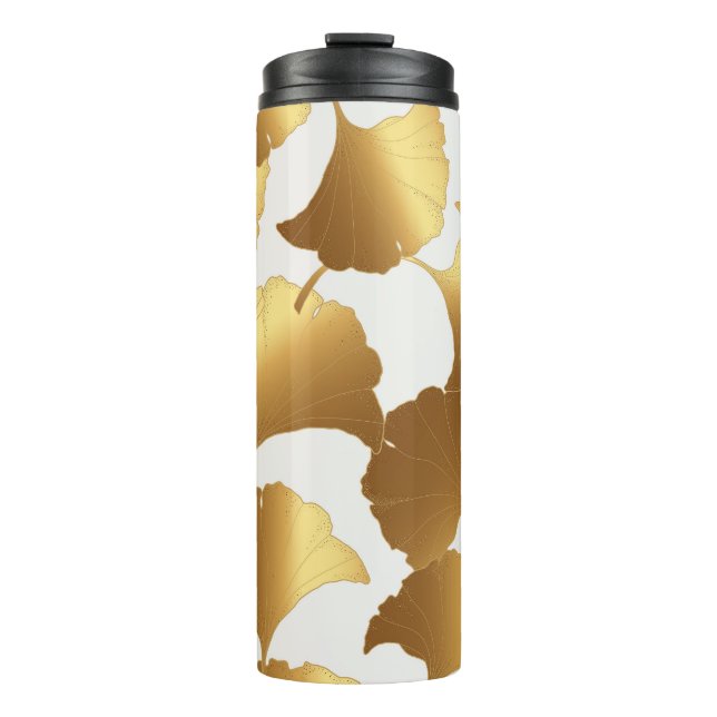 Bouteilles Isothermes Ginkgo Gold : Design Vintage de luxe. (Devant)
