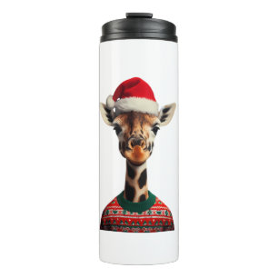 Bouteilles Isothermes Girafe Avec Noël Chapeau Safari Noël Safari Xmas S