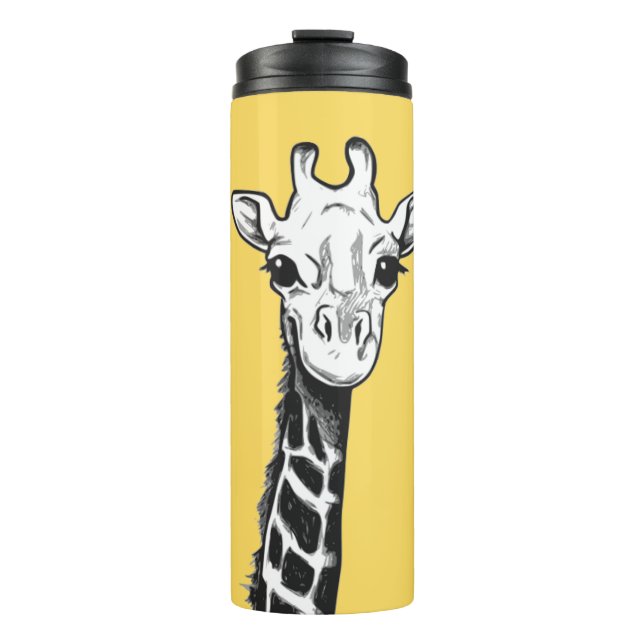 Bouteilles Isothermes Girafe noire et blanche en Jaune (Devant)