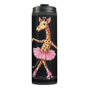 Bouteilles Isothermes Girafe sur des patins à roulettes en débardeur tut