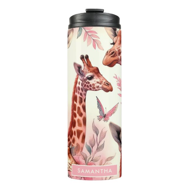 Bouteilles Isothermes Giraffe à l'aquarelle (Devant)