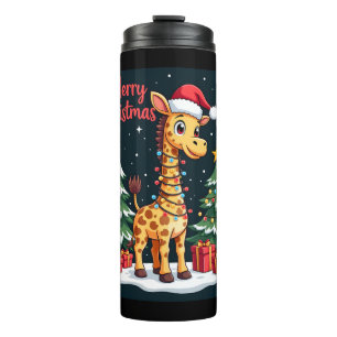 Bouteilles Isothermes Giraffe Joyeux sapin de Noël Éclairage Père Noël G