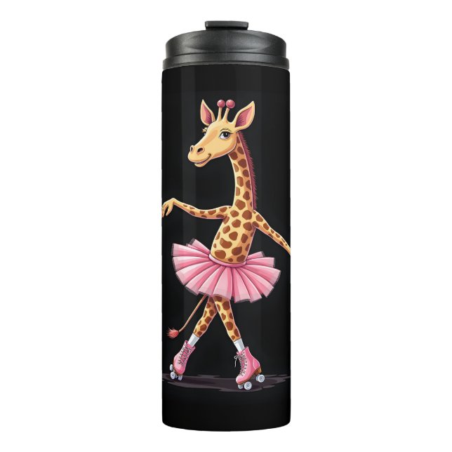 Bouteilles Isothermes Giraffe Sur Patins À Roulettes En Débardeur Tutu R (Devant)