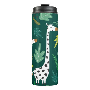 Bouteilles Isothermes Giraffes colorées : Motif animal décoratif.