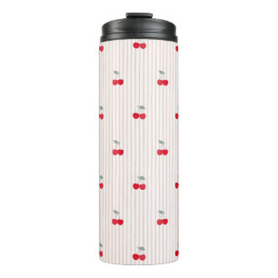 Bouteilles Isothermes Glaçage Chéri au Motif Cerise Rétro Mignon