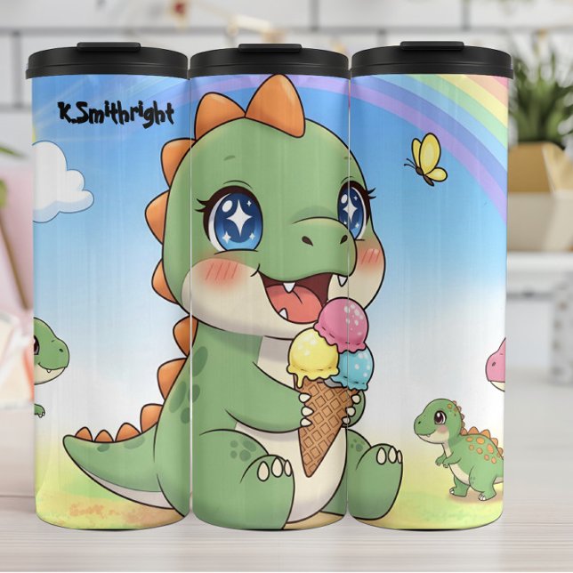 Bouteilles Isothermes Glace de bébé dinosaure mignon (Créateur téléchargé)