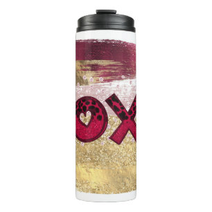 Bouteilles Isothermes Glam Glitter Or Rouge Luxe XOXO Saint-Valentin