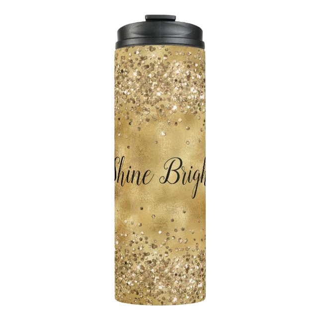 Bouteilles Isothermes Glam Gold Parties scintillant Confetti          (Devant)