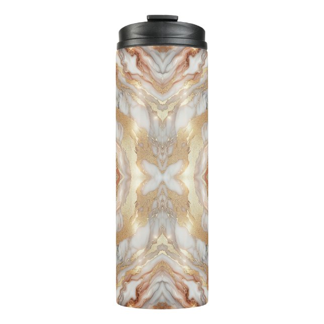 Bouteilles Isothermes Glam Rose Gold Luxueux Marble Butterfly tendance (Devant)