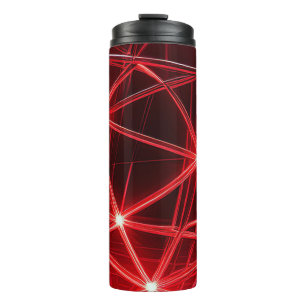 Bouteilles Isothermes Globe De Verre Rouge Sur Piédestal Avec Ligne Inte