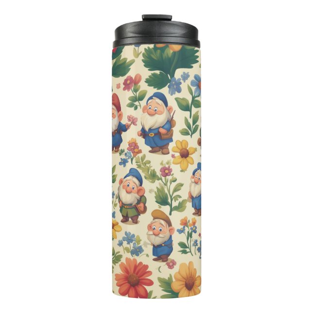 Bouteilles Isothermes Gnome a flower motif design (Devant)