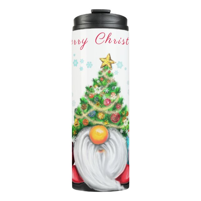 Bouteilles Isothermes Gnome avec Casquette d'arbre de Noël Tumbler therm (Devant)