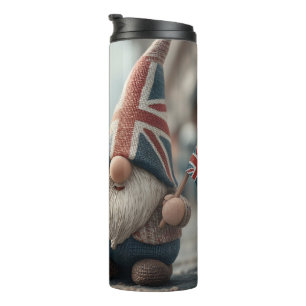 Bouteilles Isothermes Gnome britannique avec Casquette Union Jack et thé