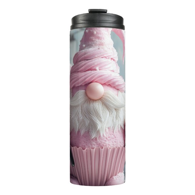 Bouteilles Isothermes Gnome Cupcake à pâtisserie rose adorable (Devant)