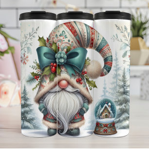 Bouteilles Isothermes Gnome de vacances avec Casquette de ruban