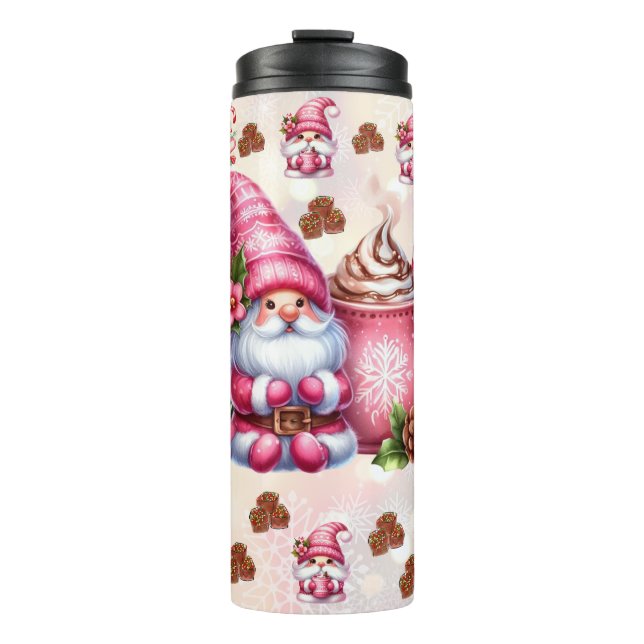 Bouteilles Isothermes Gnome d'hiver confortable avec cacao chaud (Devant)