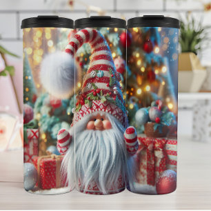 Bouteilles Isothermes Gnome rayé rouge et blanc