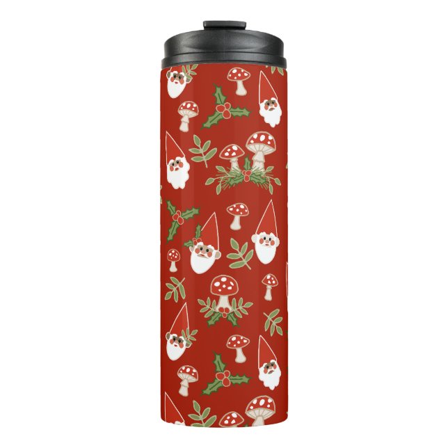 Bouteilles Isothermes Gnomes and Mushrooms on Cranberry Thermal Tumbler (Devant)