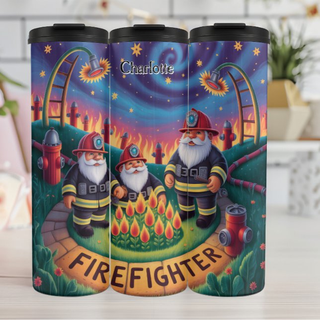 Bouteilles Isothermes Gnomes pompiers en cercle (Créateur téléchargé)