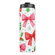 Gobelet de Noël à ruban rouge et vert – Cadeau de 