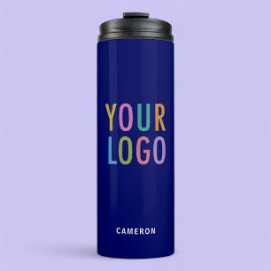 Bouteilles Isothermes Gobelet isolé bleu avec logo d'entreprise 12 oz