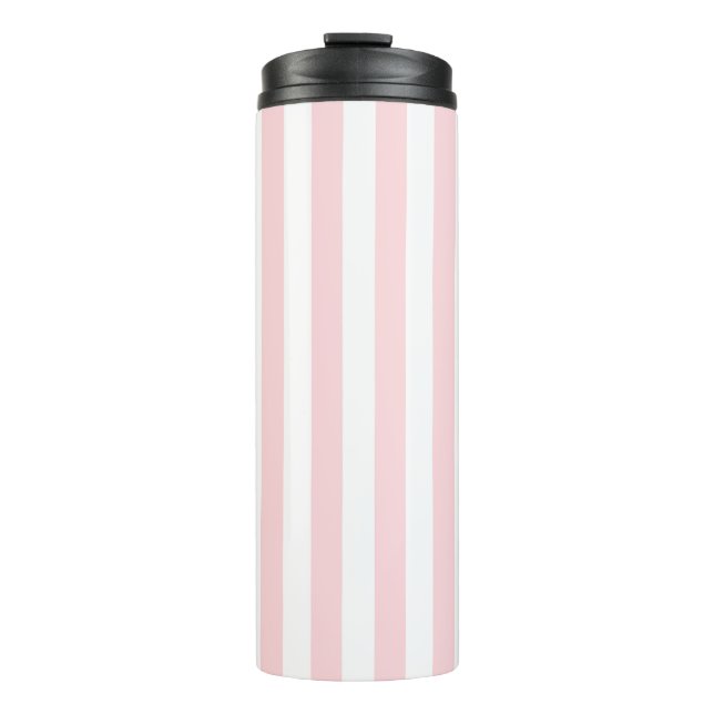Bouteilles Isothermes Gobelet Thermique Bébé Rose et Blanc Rayé (Devant)