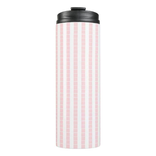 Bouteilles Isothermes Gobelet Thermique Bébé Rose et Rayure Blanche (Devant)