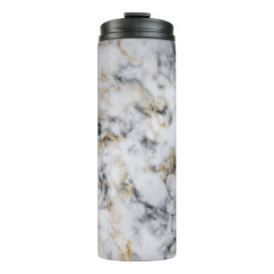 Bouteilles Isothermes Gobelet Thermique Marbre Gris Blanc Fumé Or