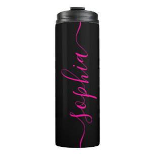 Bouteilles Isothermes Gobelet Thermique Noir Nom Script Rose Personnalis