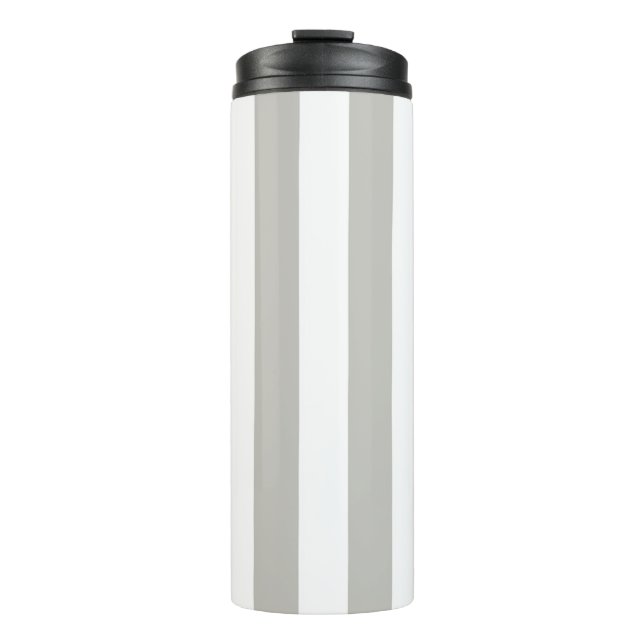 Bouteilles Isothermes Gobelet Thermique Rayé Gris et Blanc (Devant)